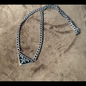 Prada logo necklace